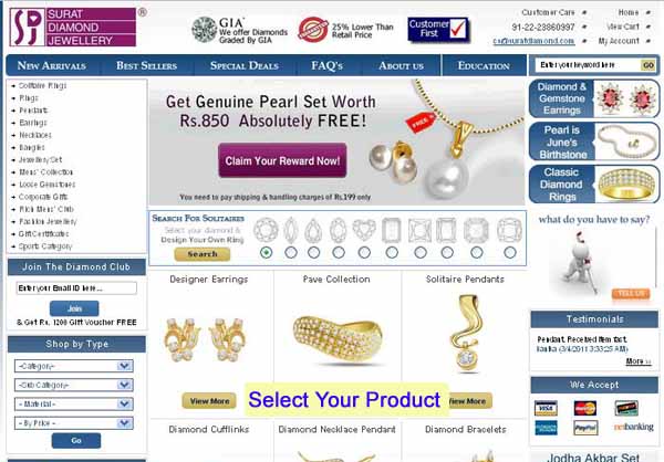 Surat diamond jewellery online shopping sales